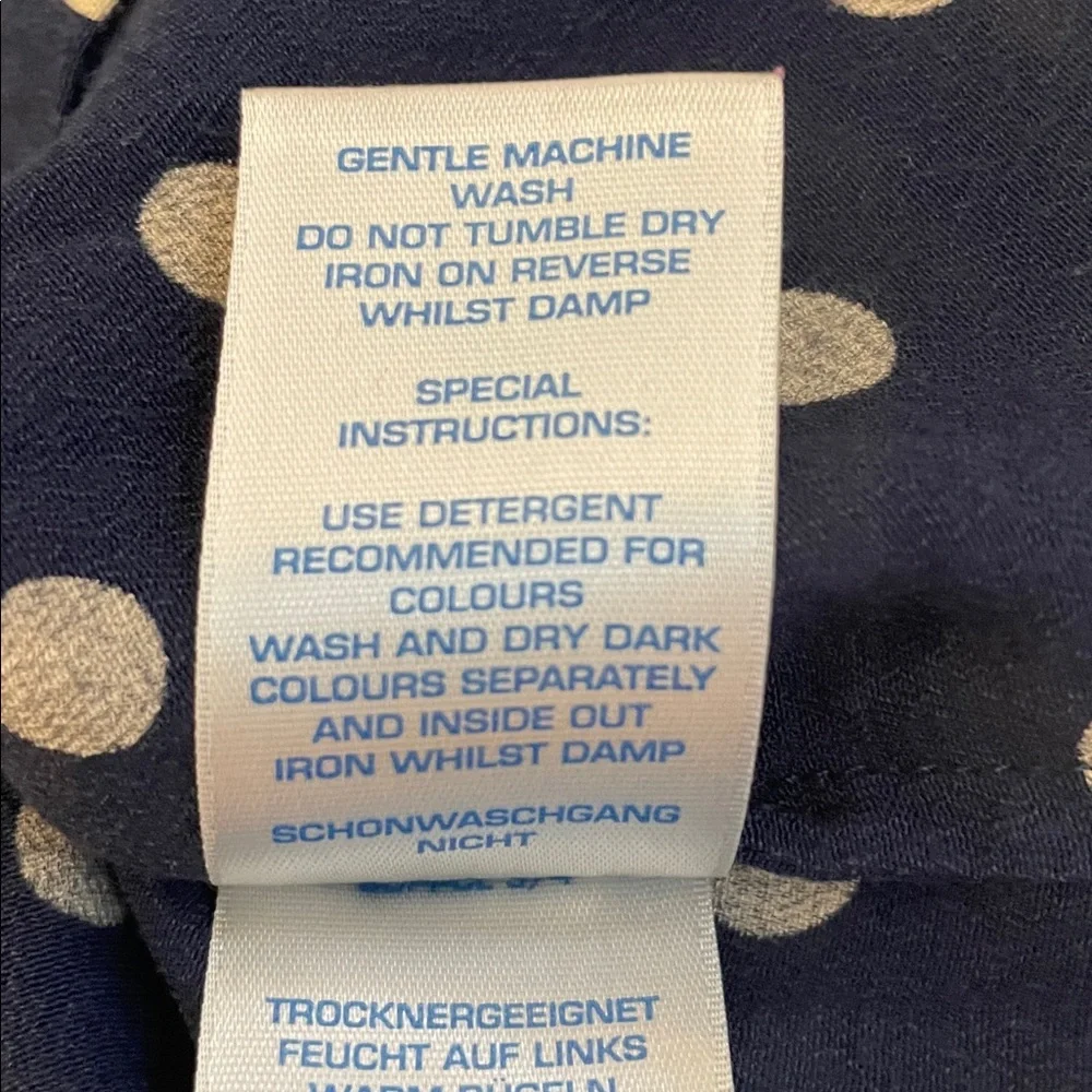 Boden Navy Montpellier Peter Pan Collar Polka Dot Blouse - Picture 7 of 7